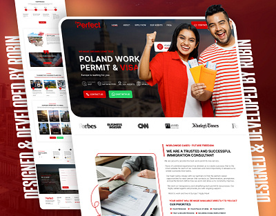 I designed & Developed Perfect Immigration Website css design elementor figma html javascript php ui uiux design web design web development web ui website development wordpress