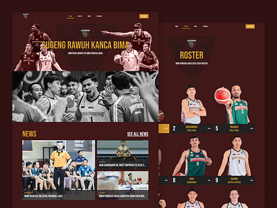 Bima Perkasa Jogja - Indonesia Basketball Team Landing Page basketball web design landing page ui ui design uidesign uiux web design