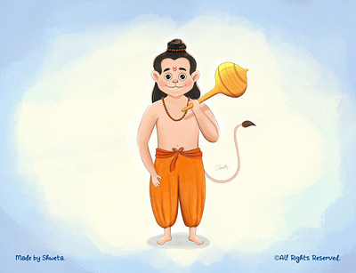 Hanuman Inspired Children’s Illustration book illustration character childrens illustration digital art digital illustration hanuman hindu mythology illustration illustrator procreate