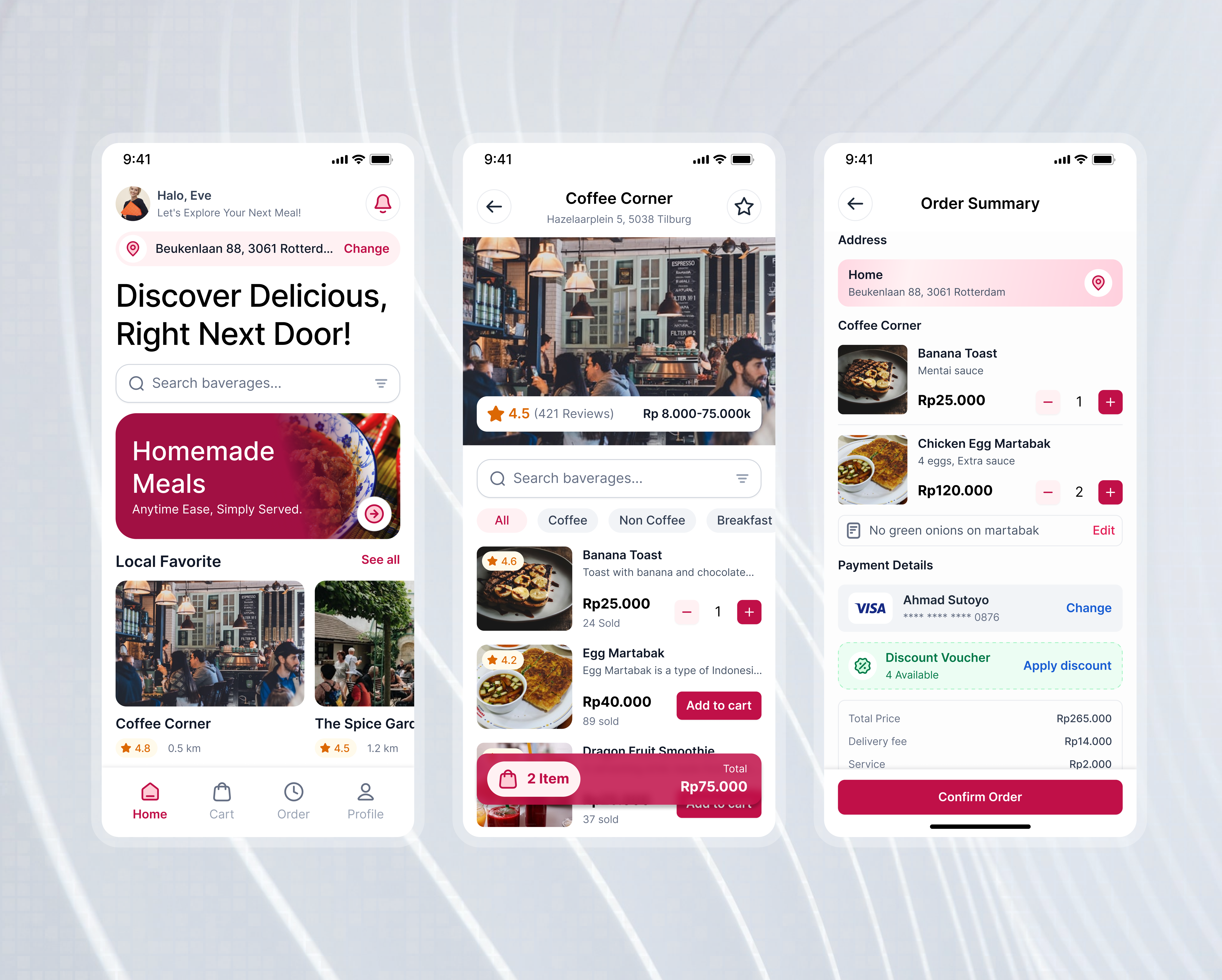 DeliverEAT's - Food Delivery App food delivery apps mobile apps responsive layout. ui ux design