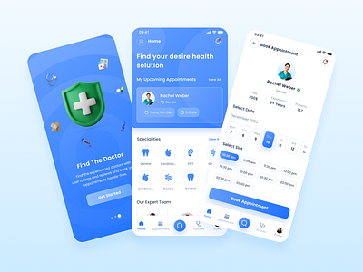 Virtual Hospital Mobile App UI Design app design doctor health healthcare healthcare app medical medical app mobile mobile app mobile ui ui