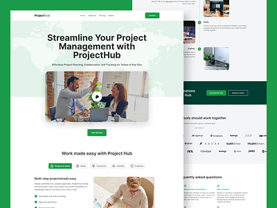 Project Management Landing Page clean design figma landing page manage task management project management web modern project project management task management ui user interface website website design