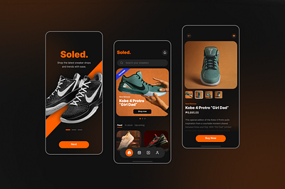 Sneaker Mobile App Design mobile app design mobile ui sneaker app sneaker app design ui ui design ux