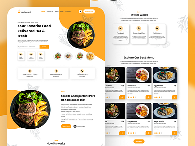 Restaurant Landing Page Design figma landing page prototyping ui ui design ux ux design website design