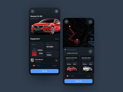 🚘 Mobile app design for car-sharing service | Hyperactive app development appdesign appinterface carsharing clean design hyperactive ios maps mobile mobile app mobile design mobile ux product design red taxiapp transportation ui ui design ux ux design