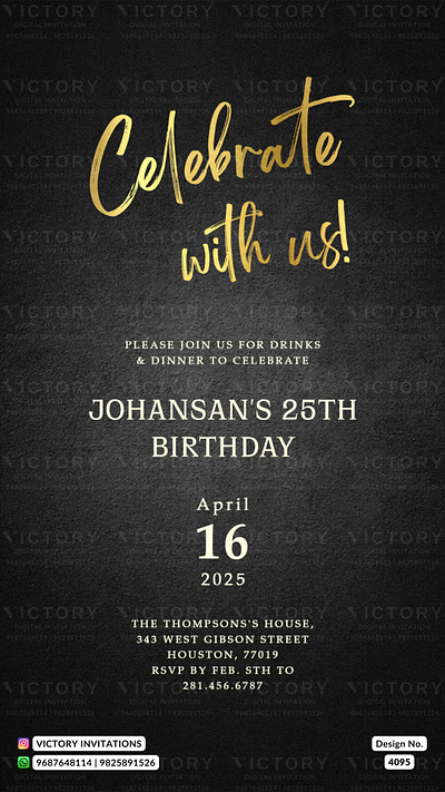 Birthday Party Invitation card in simple design 4095 birthday graphic design illustration invitation photoshop