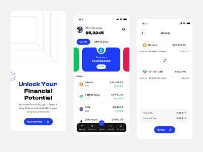 Crypto Wallet Mobile App app app design bitcoin blockchain crypto cryptocurrency cyrpto fintech ios mobile mobile app mobile app design mobile design mobile ui trading app ui ux wallet