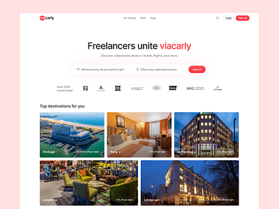 Viacarly bookings 🏨 airbnb design bento bento grid bento hero bento layout booking platform branding design graphic design hero section design hero sections hotel hotel bookings landing page design ui web design web platforms