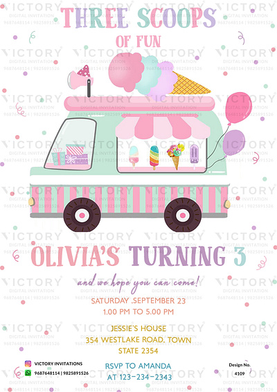 Birthday Party Invitation card in candy design 4109 birthday graphic design illustration invitation photoshop