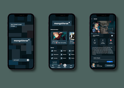 MangaVerse - Dont forget to read manga design design thinking designer home page landing page login page manga mobile app mockups onboarding page profile page reading app ui uiux uiux design ux wireframing