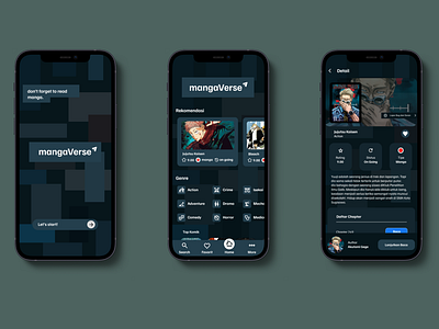 MangaVerse - Dont forget to read manga design design thinking designer home page landing page login page manga mobile app mockups onboarding page profile page reading app ui uiux uiux design ux wireframing
