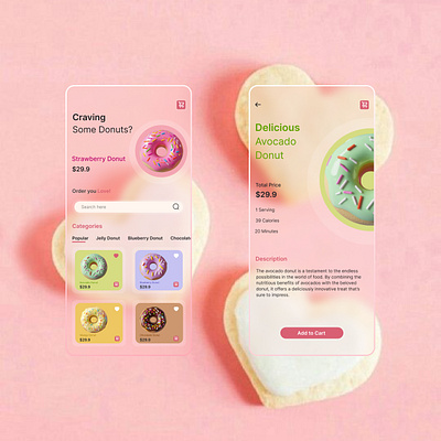 Donut shop app donut app food app ui ui design trends ui projects uiux user interface