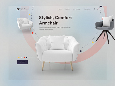 Furniture Landing Page 3d branding graphic design ui