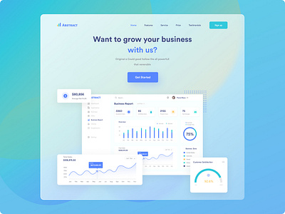 Business Grow Landing page 3d branding logo ui