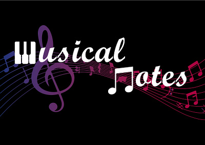 Musical Notes - A music studio branding graphic design logo