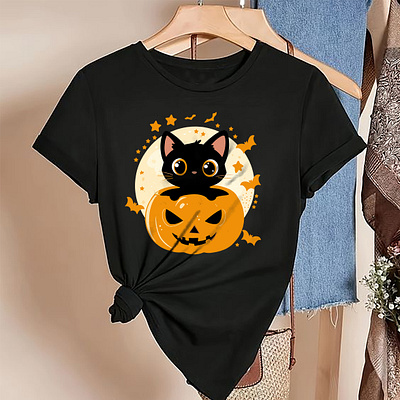 Halloween cute kitten cat t-shirt design black cat branding christmas t shirt design custom design custom t shirt design graphic design halloween t shirt illustration logo shirt t shirt t shirt design t shirt design ideas t shirt designs t shirts tshirt typography