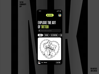 INKI — tattoo community app concept ai app concept design interface tattoo ui