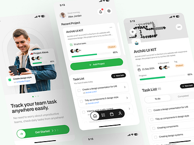 Concept for AI mobile app design minimal product design ui ux