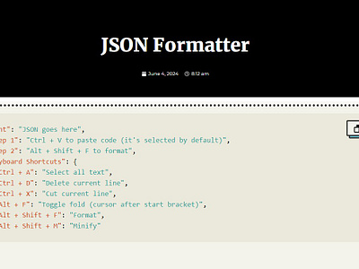 JSON Formatter Tool! datamanagement jsonformatter softwarehouse techtools