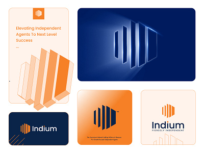 Indium - Visual Brand Identity agents brand identity branding graphic design logo logo design logo mark momentum motion graphics