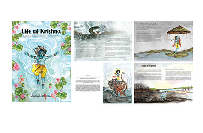 Children's book illustration - Life of Krishna art book design book illustration book illustrator childrens book illustration design fine art gods graphic novel hand painted illustration illustrator indian kids books kids illustration krishna picture book watercolor watercolour