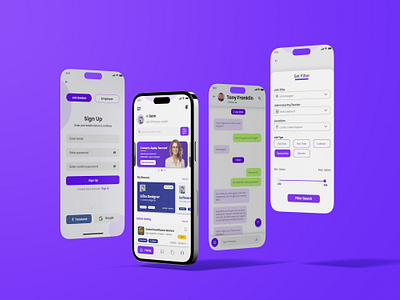Job Search Platform - Mobile Concept branding graphic design job app job platform app job search ui mobile design ui uiux ux