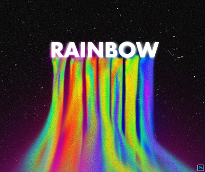 Rainbow Distortion Melting Text Effect abstract acid blur clean deformation design distortion effect fiery fluid liquid melting pixelbuddha psychedelic rainbow stretched template text typography ui