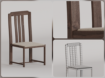 Day 10/30 - Wooden Chair 30daychallenge 3d 3dmodeling 3drendering dailyrender furnituredesign furniturerender minimalism productrender woodenchair