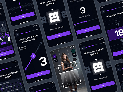 turing UI Kit: AI Smart Healthcare App | Health Assessment UIUX ai health companion app ai healthcare app ai healthcare ui clean dark mode dark ui figma ui kit health assessment health assessment ui health onboarding health quiz ui healthcare ui kit minimal modern onboarding onboarding screen onboarding ui purple quiz ui virtual healthcare
