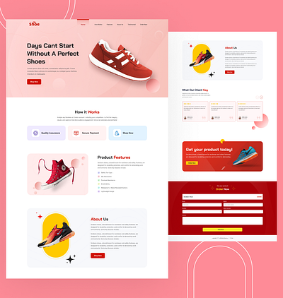 Shoe Single Product Landing Page design ecommerce figma landing page product shoe single ui uiux