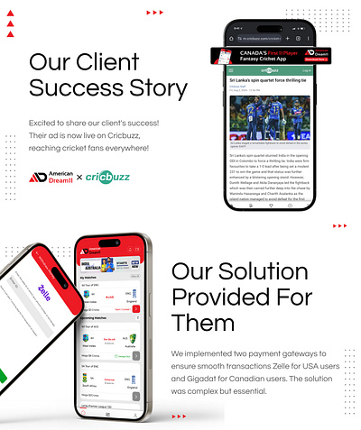 Our Client Success Story - American Dream11 app branding design illustration ui ux