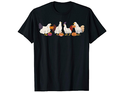 Halloween Ghost Chicken Shirt chicken farm ghost chicken halloween halloween chicken halloween farm horror illustration scary spooky t shirt t shirt design t shirts tshirt tshirtdesign