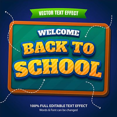 Welcome Back to School Text Effect 3d text back to school design editable graphic style text effect text style typography