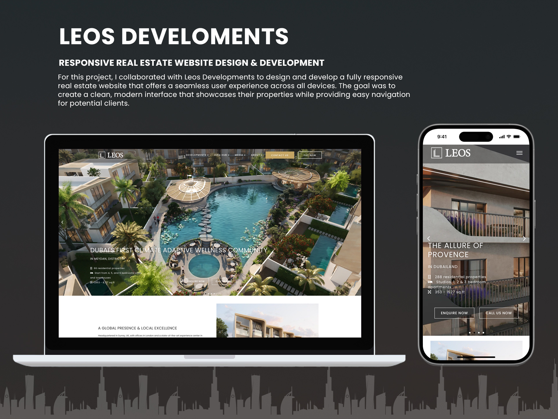 Leos Developments - Real Estate figma illustrator photosho product design real estate responsive web design ui ux design