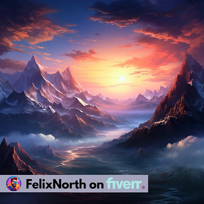 Olympus View ai design digital design felixnorth fiverr graphic design illustration mountain mountain range sunset