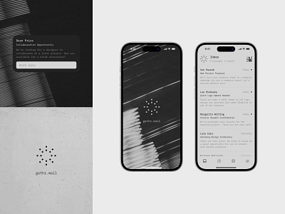 gathr.mail - Mail App app grain gray ibm ios iphone latvia light list mail minimal notification product design productivity texture ui ux