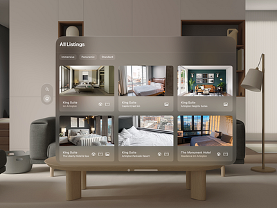 Vision Pro POC: VR Hotel Finder (1) apple vision pro design hospitality hotel hotel finder product design travel ui ux virtual experiences virtual reality