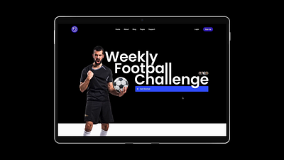 Football hero image animation animation figma hero image landing page motion prototype uxui design