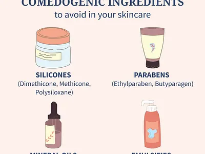 Comedogenic ingredients social post graphic design illustration post social vector