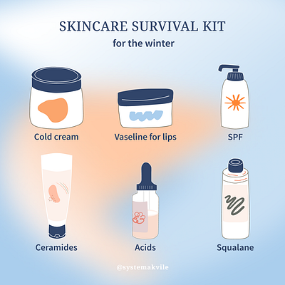 skincare survival winter kit design graphic design illustration post social vector