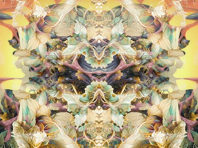 Pearlescent Pentametrics abstract animation beautiful colorful colors floral futuristic gradient graphic design illustration imagination pattern print psychedelic shading shapes trippy vibrant vintage whimsical