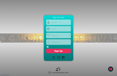 X-Music Festival Sign Up Page dailyui graphic design ui