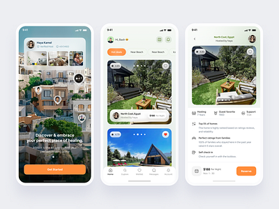 Maskn Homestay & Vacation Rental App airbnb app design app ui ar clean date expadia fresh gallery home house map mobile app mobile design profile rental schedule travel traveling vr