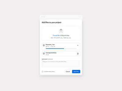 Upload modal components design system drag files library modal process stand ui text area ui ui library uit kit upload ux web