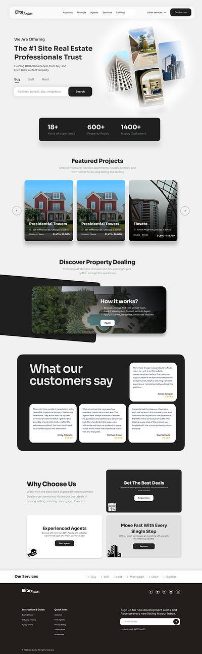 Website Design for Real Estate property real estate ui user interface ux ux design website design