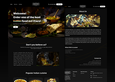 Executive Restaurant with Indian cuisine | Web Design design landing page uiux design web design