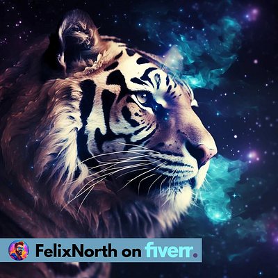 Constellation:Byakko ai design digital design felixnorth fiverr graphic design illustration space tiger