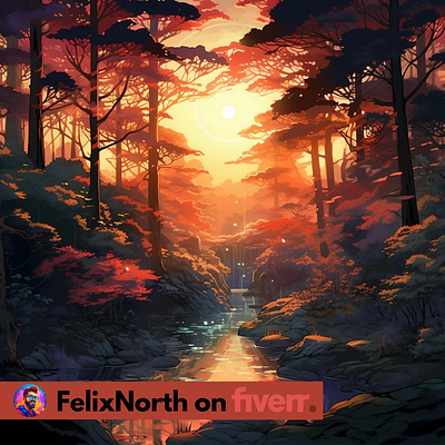 The Hollow ai design digital design felixnorth fiverr forest graphic design illustration sunset