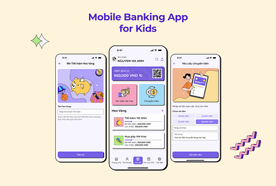 Retro Mobile Banking App for Kids app design banking finance retro ui ui design