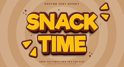 Snack Time 3d editable text style Template fast food